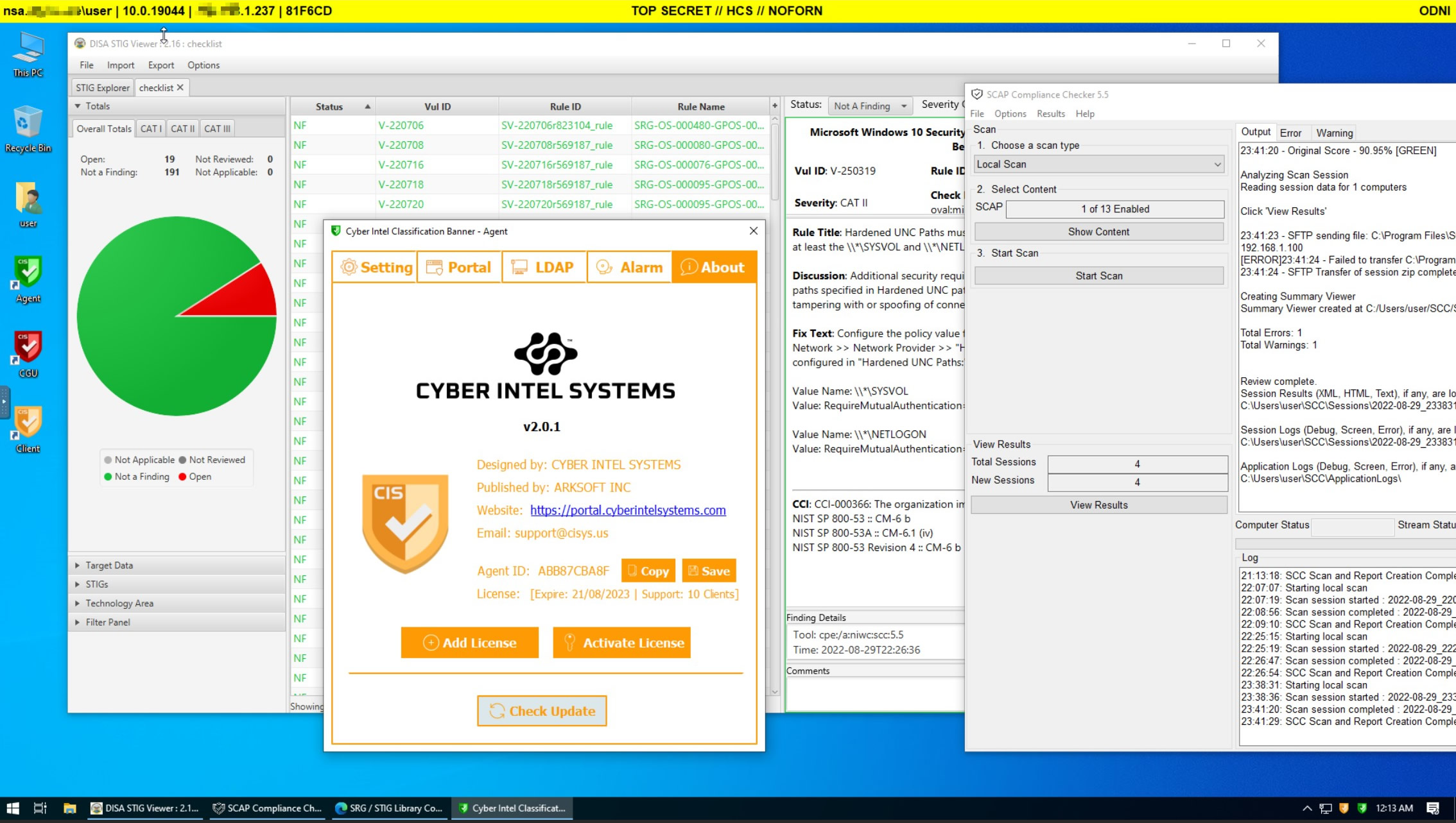 Cyber Intel Classification Banner CICB v2 & STIG, SCAP